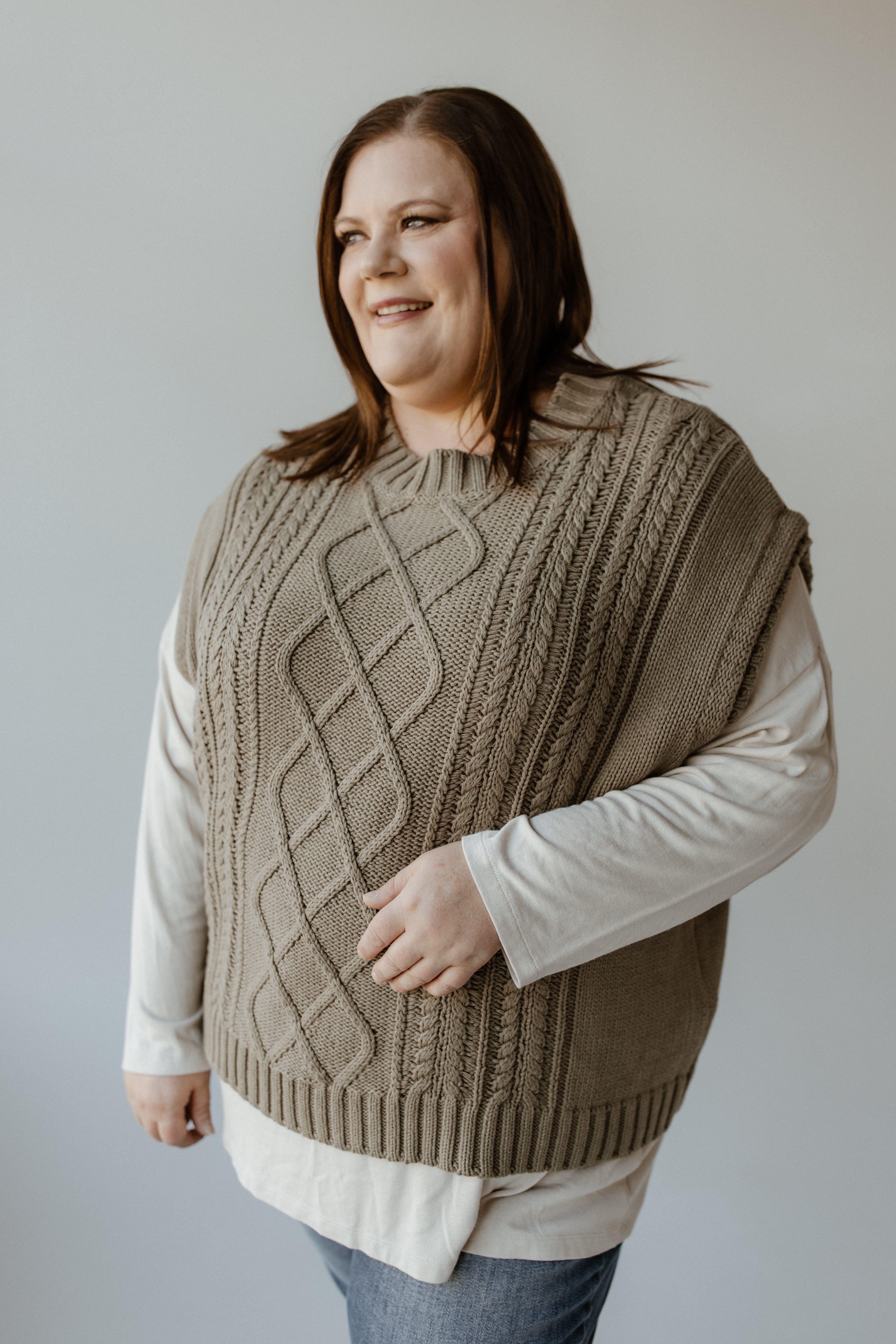 CABLE KNIT SWEATER VEST – Love Marlow