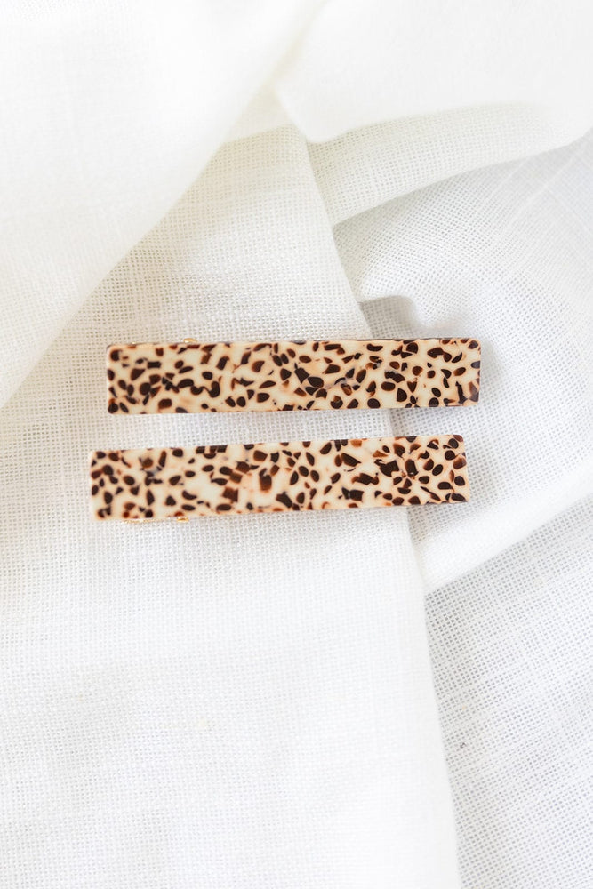 ELEANOR HAIR CLIPS IN BROWN DOT