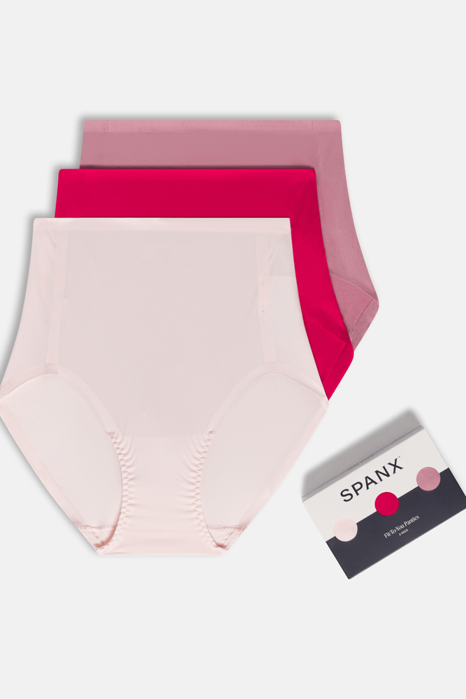 Spanx® Fit-To-You Brief 3-Pack Box in Pink Blossom, Fuchsia, Rosa