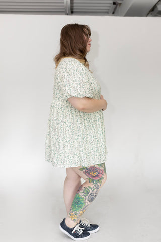 The Artisan Cotton Button-Front Fit & Flare – Dusty Turquoise