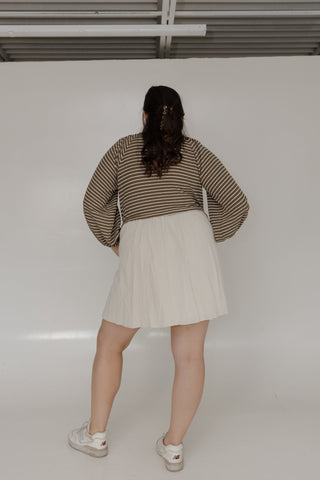 3/4 SLEEVE STRIPED AND SOLID KNEE LENGTH DRESS - Love Marlow