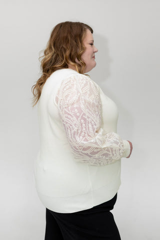 Embroidered Lace Knit Sweater – Summer Ecru
