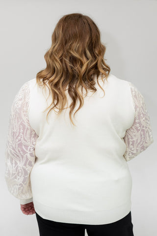 Embroidered Lace Knit Sweater – Summer Ecru