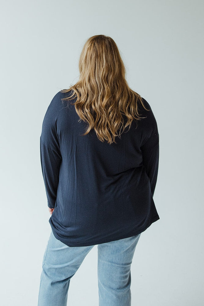 BASIC DOLMAN TUNIC IN DARK BLUE