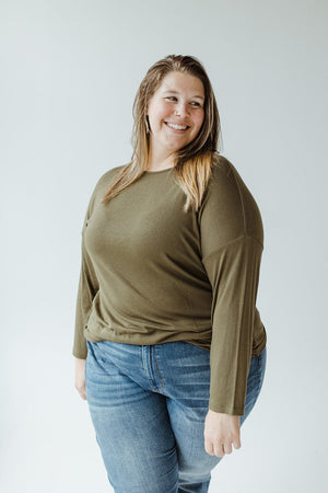 BASIC DOLMAN TUNIC IN MOSS