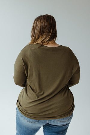 BASIC DOLMAN TUNIC IN MOSS