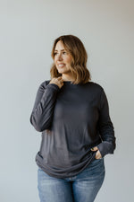 BASIC LONG SLEEVE TUNIC TEE IN STARGAZING