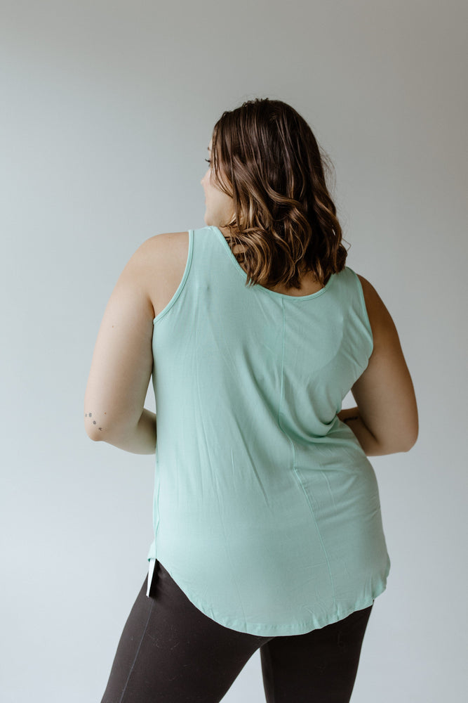 BASIC ROUND NECK TUNIC TANK IN ARUBA