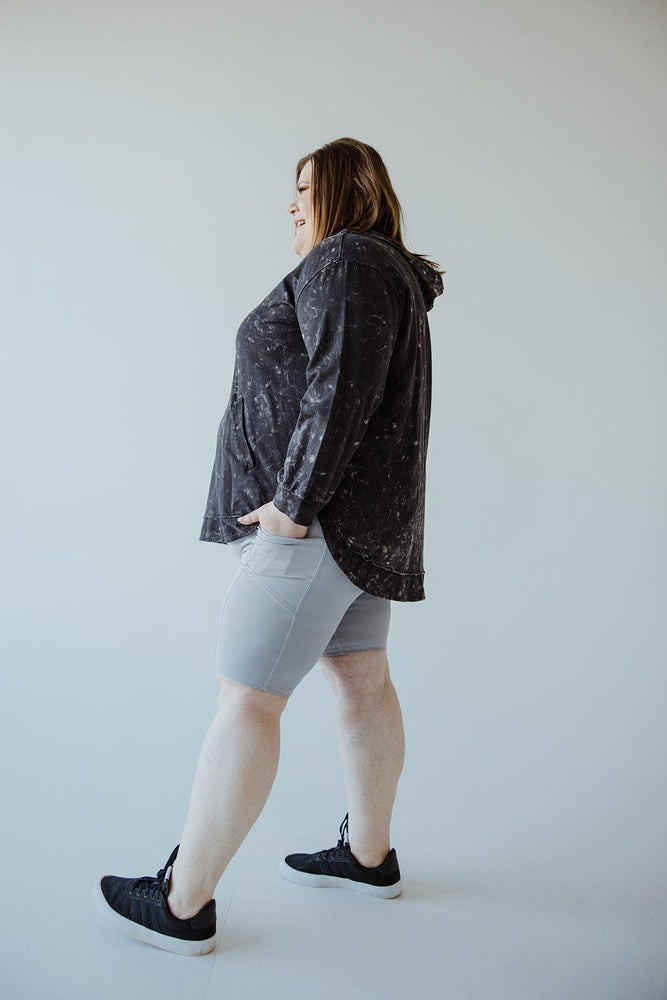 BIKER SHORTS WITH POCKETS IN ATHLETIC GREY