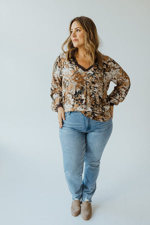 BREEZY FALL PATTERNED BLOUSE