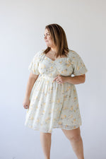 BUBBLE SLEEVE A-LINE DRESS IN SUNRISE YELLOW