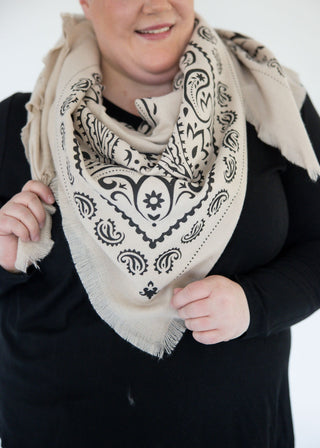 Bandana Blanket Scarf – Taupe