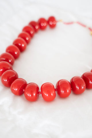 Bella Beaded Necklace – Red