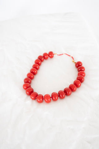 Bella Beaded Necklace – Red