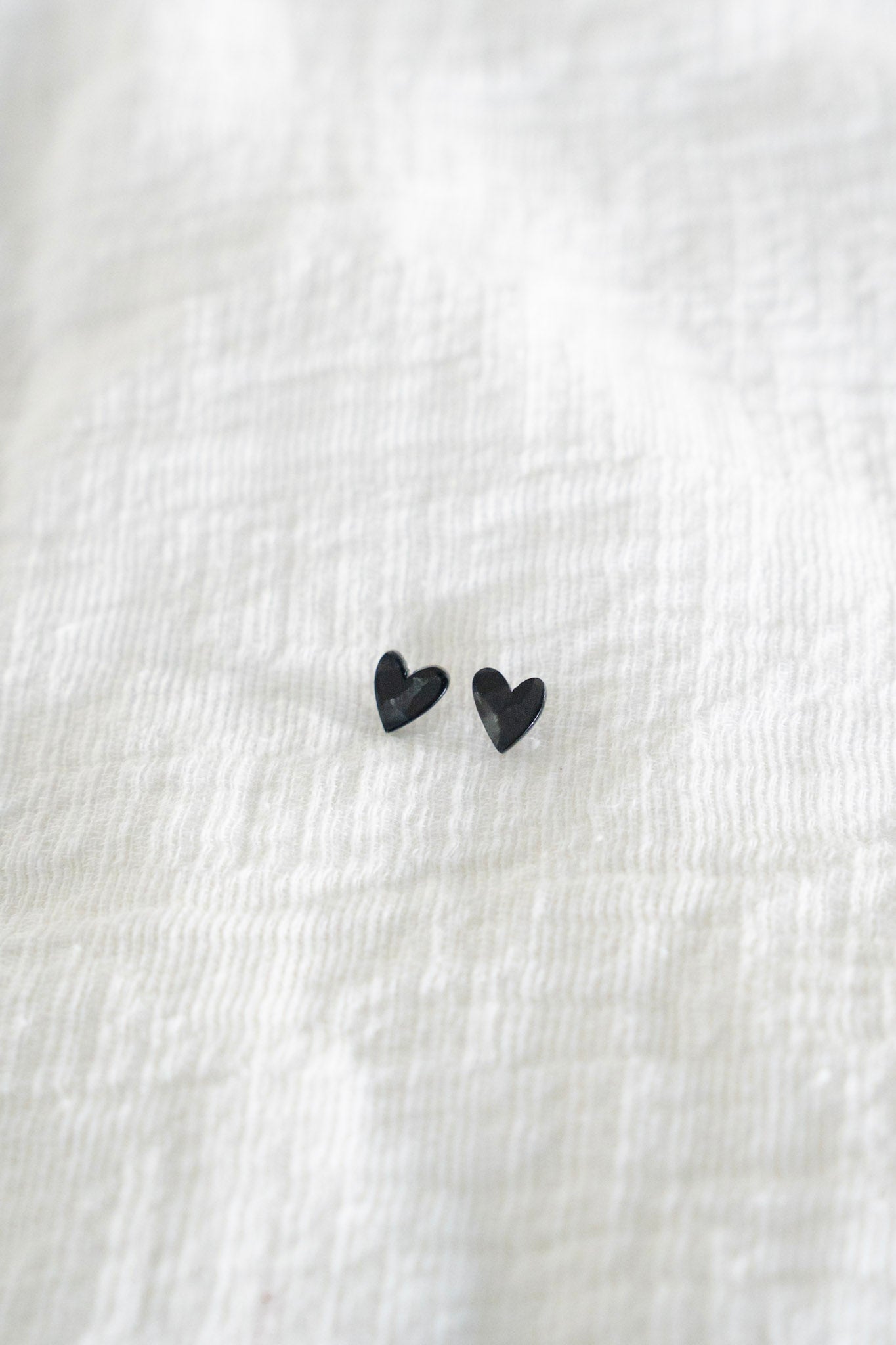 Black Heart Stud Earrings Love Marlow
