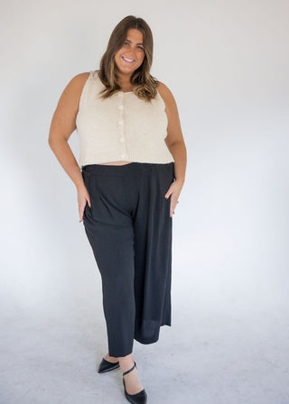 Button-Front Sweater Vest – Buttercream