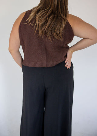 Button-Front Sweater Vest – Teddy Bear Brown