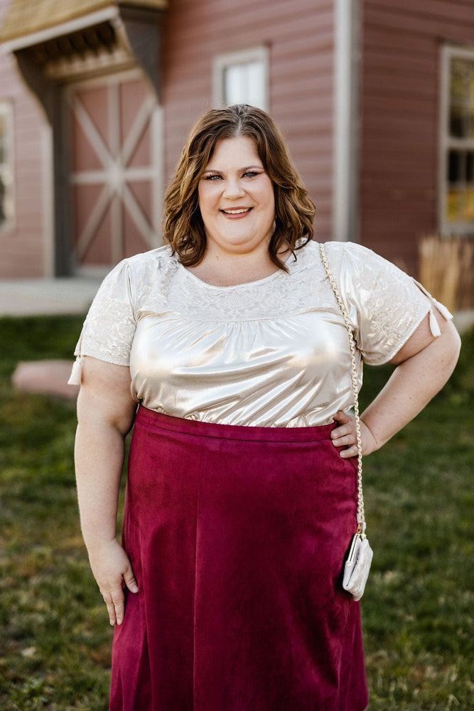 CHAMPAGNE EMBROIDERED BLOUSE