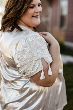 CHAMPAGNE EMBROIDERED BLOUSE
