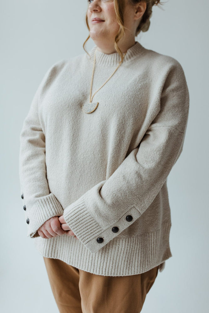 COZY TRIPLE BUTTON TURTLENECK SWEATER