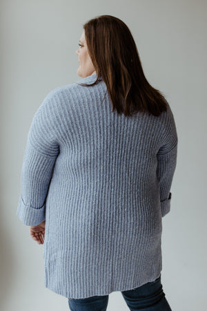 CUFFED AND BELTED CARDIGAN IN AUTUMN SKY