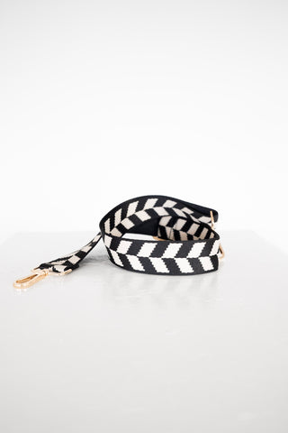 Chevron Guitar Bag Strap – Black | Cream