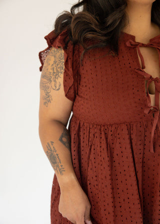 Cotton Eyelet Flutter Sleeve Dress – Sierra Redwood