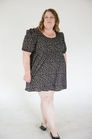 Bubble Sleeve Mini Dress – Saddle Blossom