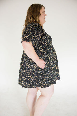 Bubble Sleeve Mini Dress – Saddle Blossom