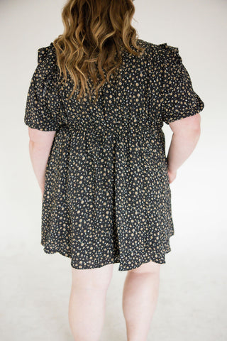 Bubble Sleeve Mini Dress – Saddle Blossom