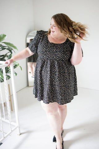 Bubble Sleeve Mini Dress – Saddle Blossom