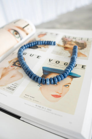 Donut Bead Necklace – Navy