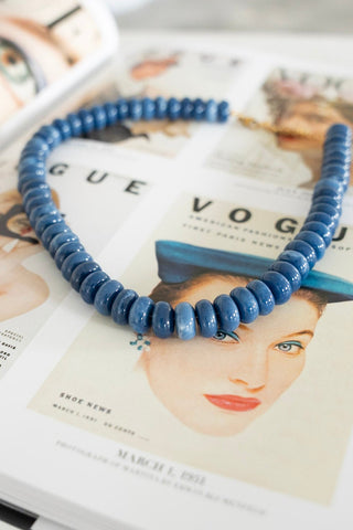 Donut Bead Necklace – Navy