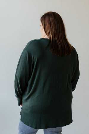 ESSENTIAL LIGHTWEIGHT TUNIC SWEATER IN WINTER SPRUCE