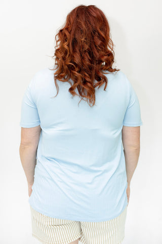 Essential V-Neck Tee – Light Blue