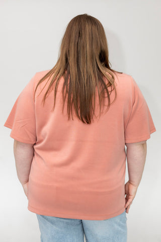 Ethereal Flutter Sleeve Blouse – Dusty Clay | Luxe Light As Air Collection