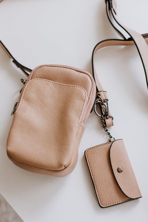 FAUX LEATHER CROSSBODY SLING BAG IN MOONSTONE