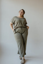 FLOWY KNIT STRAIGHT LEG LOUNGE PANTS IN SOOTHING SAGE