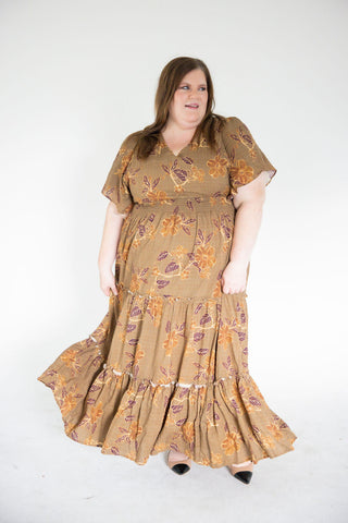 Flutter Sleeve Empire Maxi Dress – Marigold Fields
