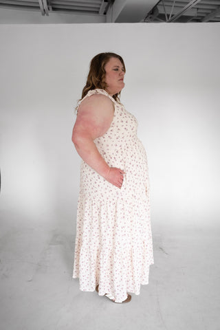 Grape Nectar Tie Strap Tiered Maxi Dress