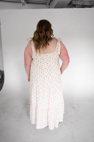 Grape Nectar Tie Strap Tiered Maxi Dress