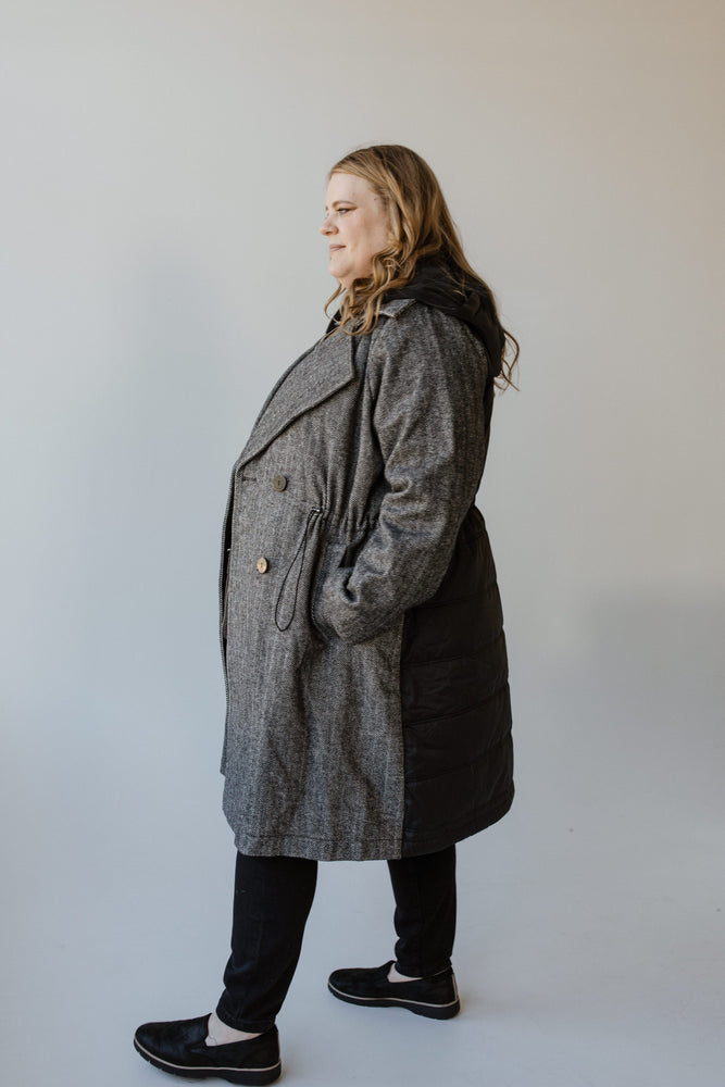 HERRINGBONE JACKET WITH DETACHABLE VEST AND HOOD