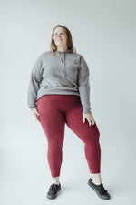 HIGH-WAISTED SUPER SOFT LEGGINGS IN DEEP BURGUNDY