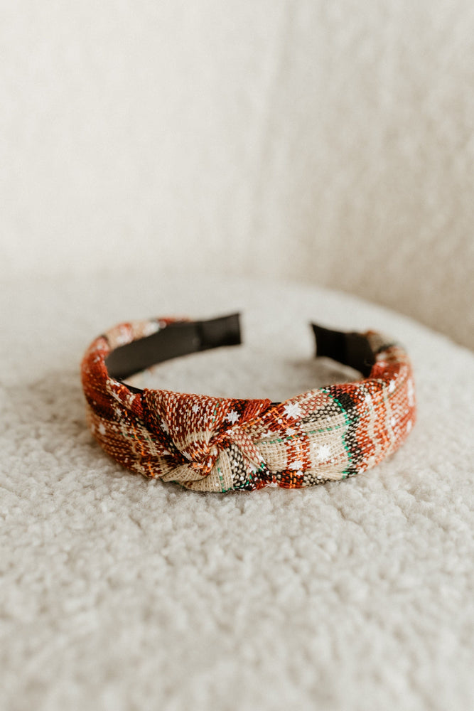 HOLIDAY HEADBAND IN TARTAN PLAID