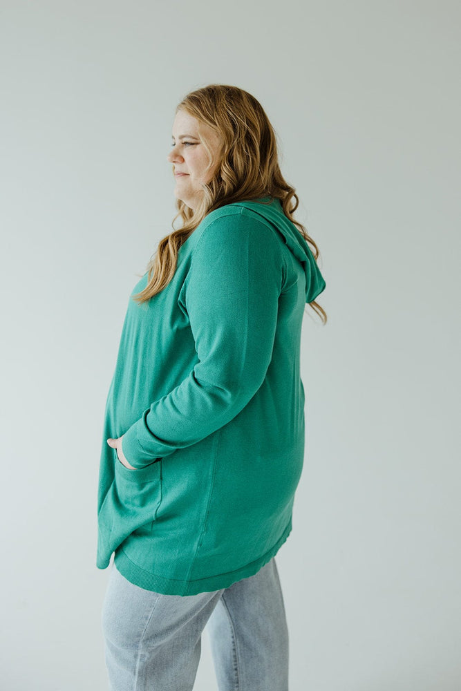 HOODED CARDIGAN WITH POCKETS IN EMERALD CITY