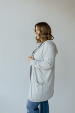 HOODED CARDIGAN WITH POCKETS IN DOVE