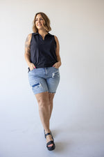 JUDY BLUE HIGH-RISE PATCHED DISTRESSED SHORTS