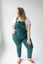 JUDY BLUE HIGH-WAISTED DOUBLE CUFF OVERALL IN TEAL