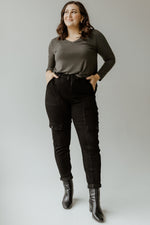 JUDY BLUE HIGH WAIST CARGO JOGGER WITH CUFFS IN BLACK