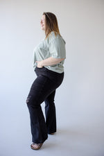 JUDY BLUE TUMMY CONTROL DESTROYED FLARES IN BLACK